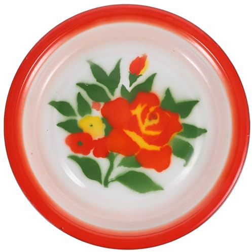 MAGICLULU Enamel Plate 11.81 Inch Chinese Style Multi-Function Serving Platter Decorative Food Dish for Home Cafe Restaurant Use
