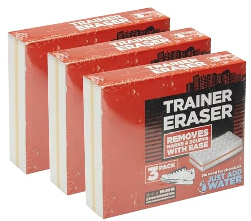 ZOPPER 3 x Trainer Eraser 3pk Sneaker Stain Remover Eraser Sponge - Effortlessly Remove Marks & Scuffs, The Quick & Easy Way to Whiten Your Soles