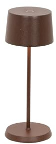 Zafferano, Lampada Olivia Micro, Lampada da Tavolo Ricaricabile e Senza Fili con Controllo Touch, Adatta per Salotto ed Esterni, Dimmer, 2200-3000 K, Altezza 20 cm, Colore Corten