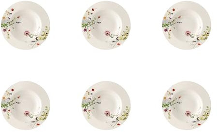 Rosenthal 6 platos hondos de 23 cm, bandera de Brillance Bone China Grand Air - 10530-405109-10123