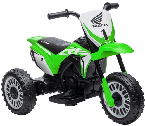 HOMCOM Elektro Kindermotorrad mit Hupe für Kinder von 1,5-3 Jahren Grün | Elektrisch, Elektromotorrad, Startup-Musik, Kinder Elektro Motorrad