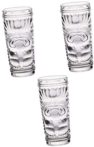 PRETYZOOM 3 Piezas Copa de vino hawaiana vasos cocktail gafas de moda antigua ponche taza vasos de piña colada de barra tiki taza de pie té helado copa de vino de barra de vidrio