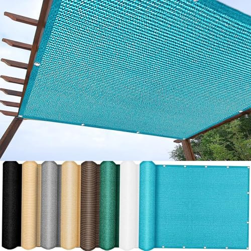 Balcony Cladding 1.9 x 8 m Weatherproof Sky Blue HDPE Privacy Cover with Rope and Aluminium Eyelets for Outdoor Garden Privacy Protection