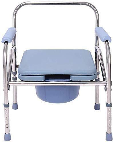 LQDSADRT Duschsitz, Rollstuhl, strapazierfähig, mit herunterklappbarem Arm, Toilettensitz mit Sicherheitsstahlrahmen, extra breiter 3-in-1-Toilettenstuhl, höhenverstellbar, Stützwerkzeug zum Baden