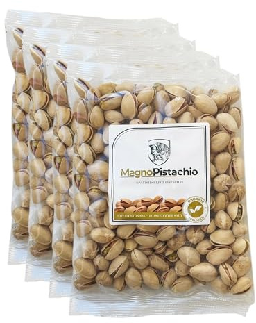 Magno Pistachio – Pistacho Español Ecológico Tostado con Sal | Selección Premium 1 kg (4×250 g)