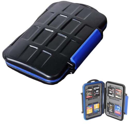 Eruceky Estuche para Tarjeta de Memoria, Funda para Tarjetas de Memoria, Soporte para Tarjeta SD, Resistente al Agua, Antigolpes, para Tarjeta SD, Tarjeta Micro SD