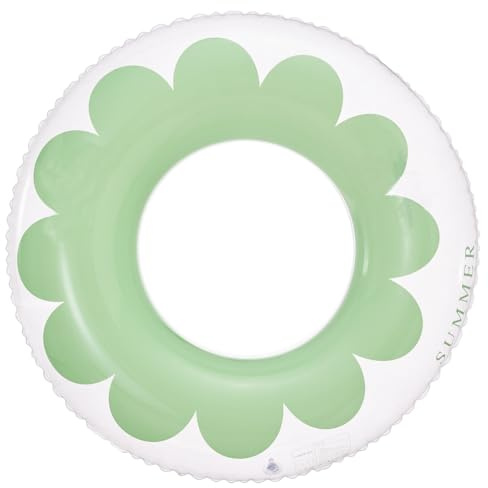 Anello galleggiante per adulti, anello galleggiante trasparente, in PVC, gonfiabile, per feste in piscina, feste all'aperto al mare (verde)