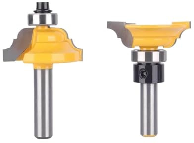 2 piezas de brocas for riel de estilo OGEE romano doble for fresadora de carpintería, fresa frontal de carburo, fresa de extremo(6mm shank)