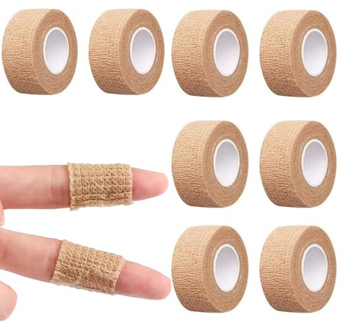 8 Rolls Self‑Adhesive Wrap Tape, Adhesive Bandage Tape Skin, Wound Dressing and Securing Dressings, Skin-Friendly Plaster Tape for First Aid and Medical Use (2.5cm x 4m)