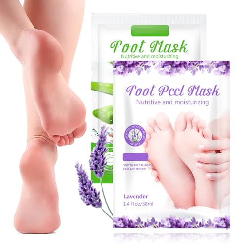QOCUILC 2 Pares Mascarilla Pies Exfoliante, Exfoliante & Hidratante Pie Peladura Máscara Por Seco Piel, Quitar Piel Muerta y Callos, Pedicura para Pies