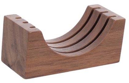 SHINEOFI Soporte de Madera para Filtro Espresso Compatible con Pantallas Sinterizadas Organizador Compacto para Accesorios de Café para Barras y de Café