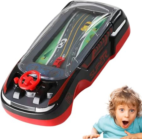 Gioco di auto portatile – Console da corsa retrò, schermo LCD colorato, di batteria ricaricabile, costruzione portatile compatta | giocattolo di guida interattivo per adolescenti