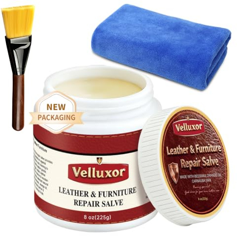 Velluxor Leather Balsam 240ml | Natural Leather Care, Natural Balm, Conditioner & Restorer | Leather Furniture Salve, Polish & Protector for Handbags, Car Seats, Boots, Shoes, Jackets, Couch & Saddles