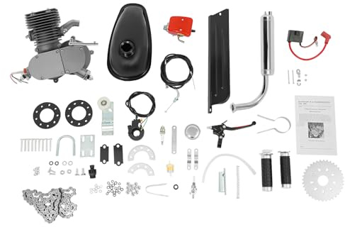 80cc 2-Takt Fahrradmotor Umbausatz aus Aluminium und Eisen, sandgestrahlt und lackiert mit Korrosionsschutz, CDI-Zündung, 2L Tank, 40 km/h, modern für alle gängigen Fahrradmodelle