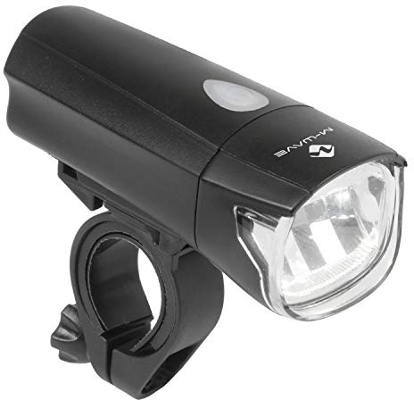 Batterie Fahrradlicht mit LED, 30/15 Lux, deutsches Prüfzeichen, Clip-on, Batteriestandsanzeige, Apollon K 1.2 von M-WAVE