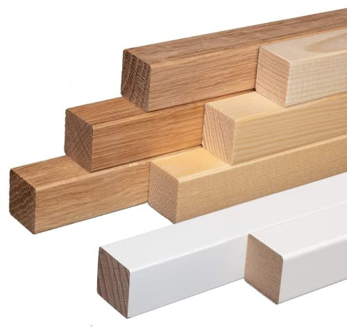 REESE Quadratleisten Viertkantleisten | Eiche ROH | 20x20x2300mm | Bastelleisten Abdeckleisten