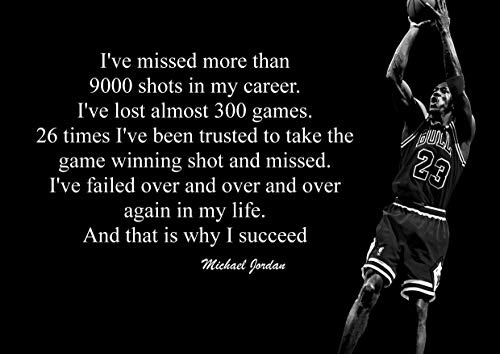 Michael Jordan 7# Schwarz und Weiß American Basketball Spieler NBA Sport Zitat Plakat Motivation Bild Inspiration Foto Zug Harte Schlafzimmer Grafik Wand Dekoration Nachdruck Grafik