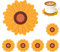 Conisy Fleur Série Dessous de Verre en Silicone, Lot de 6 Mignonnes Antidérapants Lavable sous Verre (Motif de Tournesol Jaune)