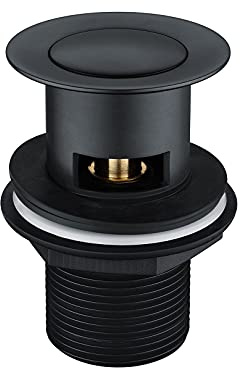 Bonde de vidage clic-clac à fente pour lavabo Noir mat