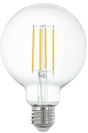 Eglo connect.z Smart Home bombilla LED E27, G95, ZigBee, control de voz | y de la aplicación, regulable, blanco neutro, 806 lúmenes, 6 vatios, vintage transparente