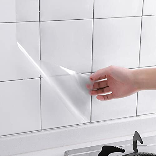 FHEDE Trasparente Autoadesiva Pellicola Protettiva Carta Adesiva Per Mobili, Pellicola Adesiva Mobili,Per Cucina Tavolo Pareti Piastrelle Impermeabile Protezione Trasparente (60CM×500CM)