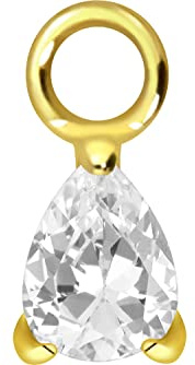 PIERCINGLINE Chirurgenstahl Anhänger für Clicker Piercing-Ringe & Kreolen | KRISTALLTROPFEN | Piercing Ohr Helix | Farbauswahl