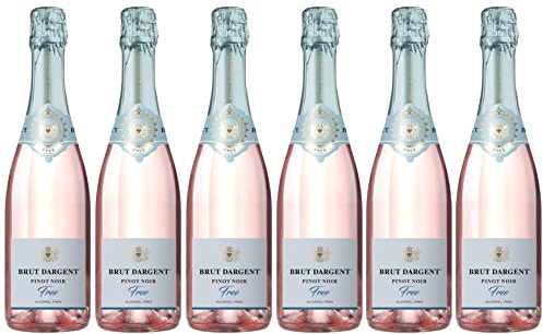 Brut Dargent Free Pinot Noir - Vin Rosé Pétillant Sans Alcool - Origine : France (6 x 0.75 L)