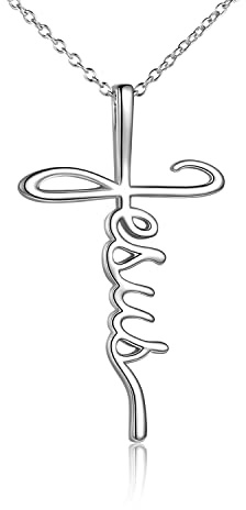 VONALA Jesus Halskette 925 Sterling Silber Jesus Kreuz Anhänger Halskette Dragonfly Schmuck Christliche Geschenke für Frauen