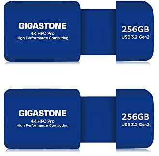 GIGASTONE 256GB Hochleistungs SSD Flash-Laufwerk (2 Stück) Z80 USB 3.2 Gen 2, 1000MB/s Hyper Speed, Capless, Datenspeicherung, Backup für PC/Mac, USB 2.0/3.0/3.1 Kompatibel