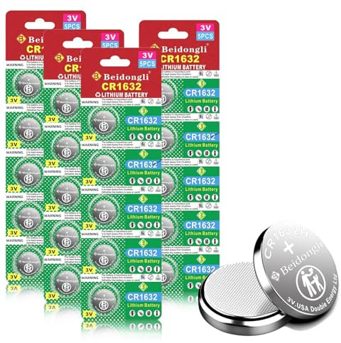 CR1632 3V Lithium Knopfzellen CR 1632 Batterien 20 Stück【5 Jahre Garantie】