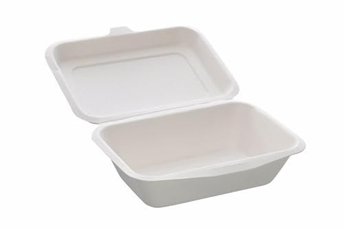 METRO Professional Bagassa Lot de 5 boîtes à emporter jetables en papier non blanchi 18 x 13,5 x 7 cm 5 x 50 pièces rigide et imperméable blanc