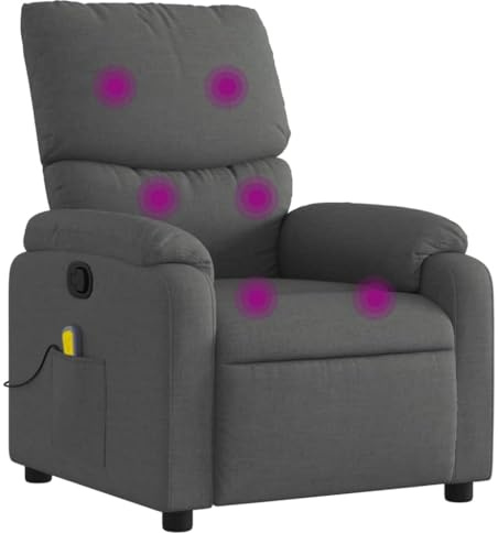 vidaXL Massagesessel Dunkelgrau Stoff
