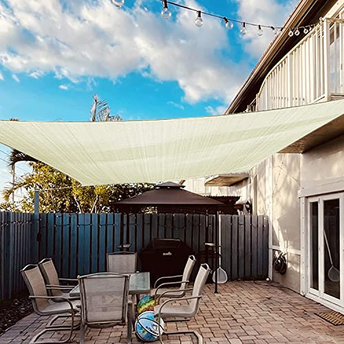 Dripex Sun Shade Sail Waterproof Rectangle Canopy, 4x5m PES Polyester 95% UV Block Shade Cover Sunscreen Awning with Free Rope for Patio Party Backyard Lawn Garden Outdoor Activities|Beige