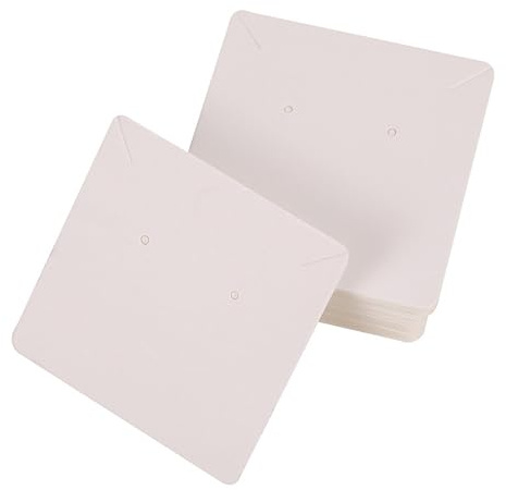 Qinsky Weiße Ohrring-Karten,100pcs Ohrring Display Karten Weiß Ohrring Halter Karten Ohrring Halskette Display Karten 6x6CM Ohrring Karten Halter für DIY Schmuck Display