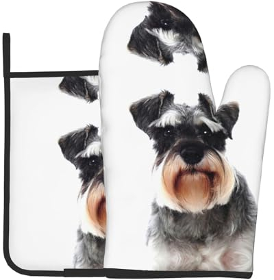 Well-Behaved Hunde-Ofenhandschuhe und Topflappen, personalisierbar, bedruckt, sicher, hitzebeständig, rutschfest, für Küche und Kochen