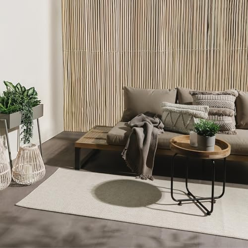 benuta Basic In- & Outdoor Teppich Wohnzimmer Iowa - Creme 80x300 cm - Boho Jute-Look - Wetterfest für Balkon, Terrasse - Schlafzimmer, Küchenteppich & Wohnzimmerteppich - Strapazierfähig & Robust