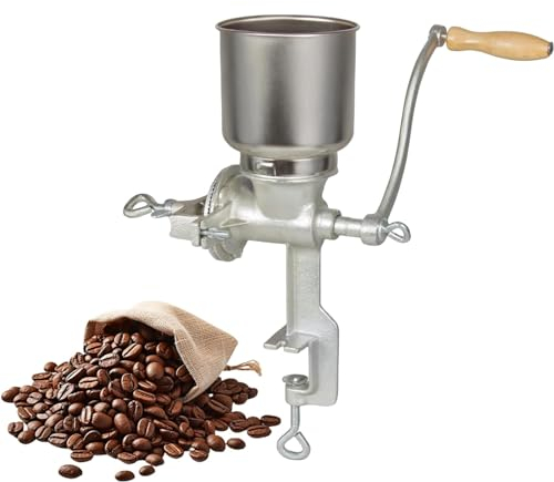 Molinillo de granos manual, molinillo de maíz portátil, ahorra tiempo y esfuerzo, resistente a la corrosión, fácil de operar, para moler cereales, frijoles, café, nueces