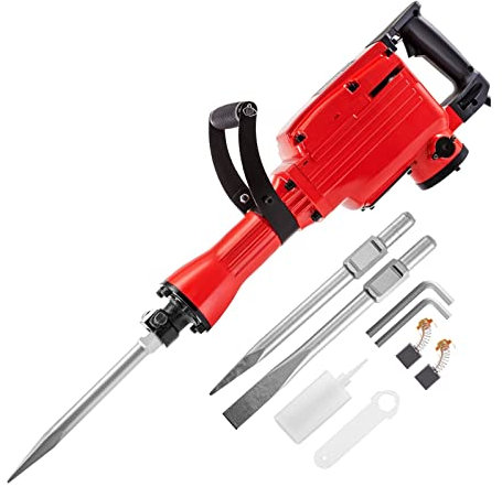 Martillo neumático Demolition Jack Hammer 3800W Martillo rotativo multifuncional con caja Martillo eléctrico for romper el suelo de hormigón Herramienta Taladro de impacto for excavar zanjas, astillar