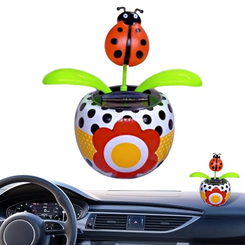 Wackelfigur Blume, Solar Wackelblumen Wackelfigur, Solar Tanzende Blume Solarblume, Auto Armaturenbrett Dekoration Innenraum Zubehör, Wackelfigur Wackelblume Tier Auto Armaturenbrett Ornament Büro