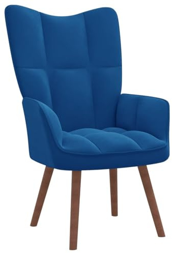 ShGaxin Relaxstol, relaxstol, fåtöljer för vardagsrum, sovrum, pedikyrfåtöljer, moderna loungestolar, blå sammet