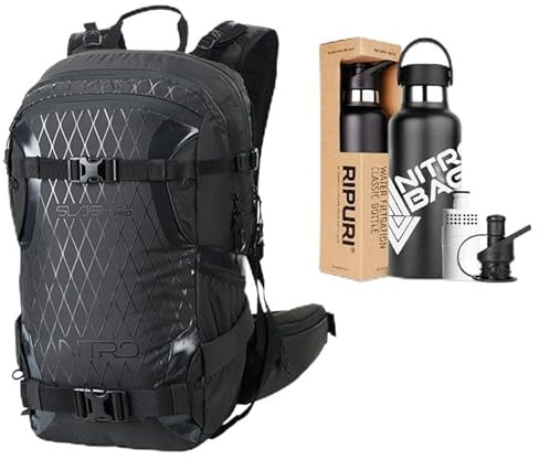Nitro, SLASH 25 pro SET mit Ripuri 600 ml Flasche & Filter, Snowboardrucksack, Tourenrucksack, 25 L, PHANTOM
