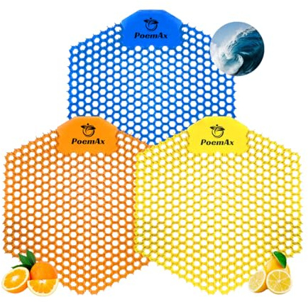 18 Pack Urinal Screen Deodorizer Mats, Long Bristle Anti-Splash Anti-Clogging Urinal Mats Scented Lasting Odor Freshener Urinal Cake –Ideal for Bathrooms, Restrooms, Offic