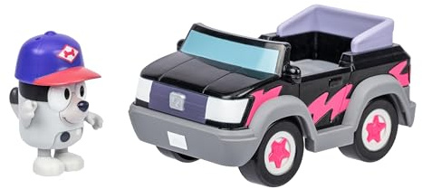 Bluey Hit The Road And Her Friends In This Cute Little Vehicle! Ride Along In Pizza Girls Car with Muffin, This Vehicle Fits One 2.5 (6cm) Articulated Muffin Figure Inside