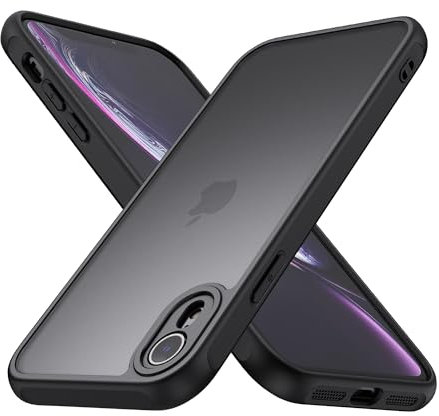 Mugust Matte Case for iPhone XR, Shockproof Military Grade Drop Protection, Frosted Translucent Back IPhone Cover, Anti-Fingerprint for IPhone XR (Black)
