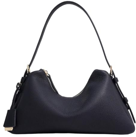 Feliz&Luk Damen Echtleder Henkeltasche Elegante Umhängetasche Handtasche Schultertaschen Schwarz Shopper Bag für Reisen 33 * 11 * 19 cm