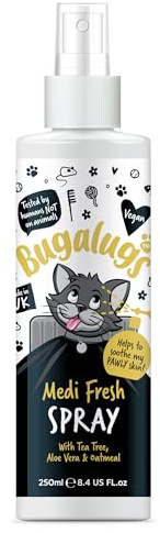 Bugalugs Cat Spray for itchy skin. Leave in spray to condition, nourish and hydrate skin and coat. Professional cat cleaning and grooming formula use alongside cat shampoo (Spray)