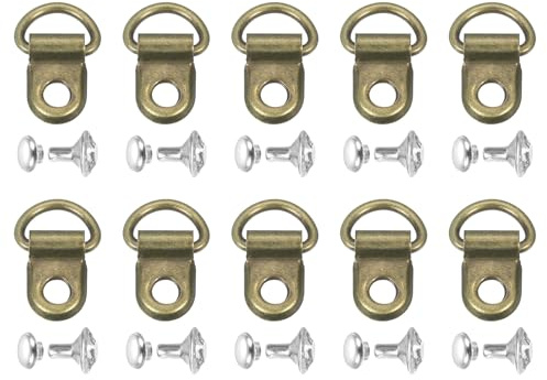 QUARKZMAN Set di lacci con ganci, anelli a D, lacci in pizzo, fibbie con rivetti, occhielli per stivali, clip di riparazione per stivali da trekking, scarpe, borsa in pelle, oro
