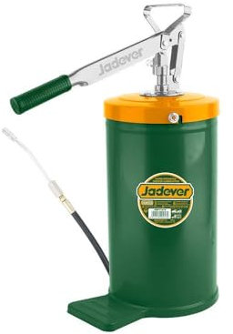 Jadever Ingrassatore Manuale Pneumatico con Fusto da 16kg in Acciaio, Compressore a Leva per Grasso, Pistola Ingrassatrice Professionale, Pompa per Grasso ad Alta Pressione