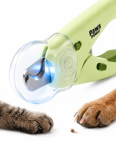 Tassar Power kattkloklippare och kloklippare för små hundar med LED-ljus - lyser upp naglarna och blodlinjen för säkerhet, enkel trimning - extra skarp, undvik överskärning - viktiga katttillbehör