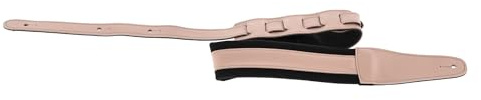GEWA Cintura per chitarra serie Regular, vera pelle, larghezza 65 mm, lunghezza 100-134 cm, imbottita - spallina nera, lotus - rosa, fatta a mano in Europa